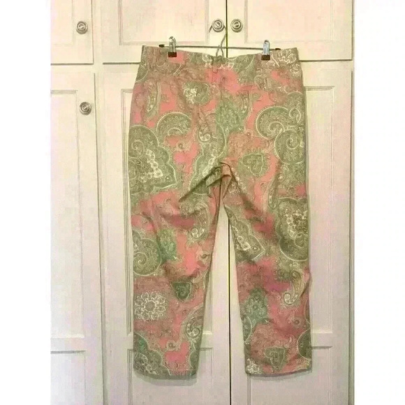 Lauren Ralph Lauren Women's Pants Pink Paisley Size 14 Petite - Picture 2 of 2